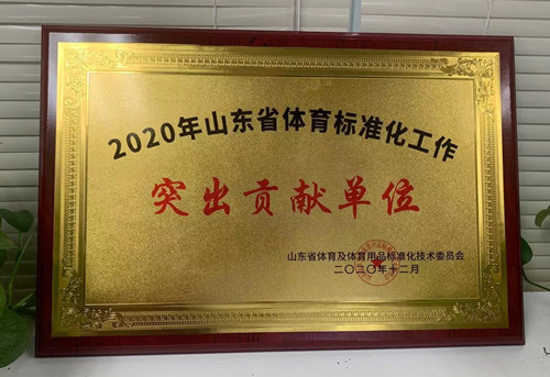 恭喜世界杯投注荣获山东省体育及体育用品标准化技术委员会授予“突出贡献单位”荣誉称号